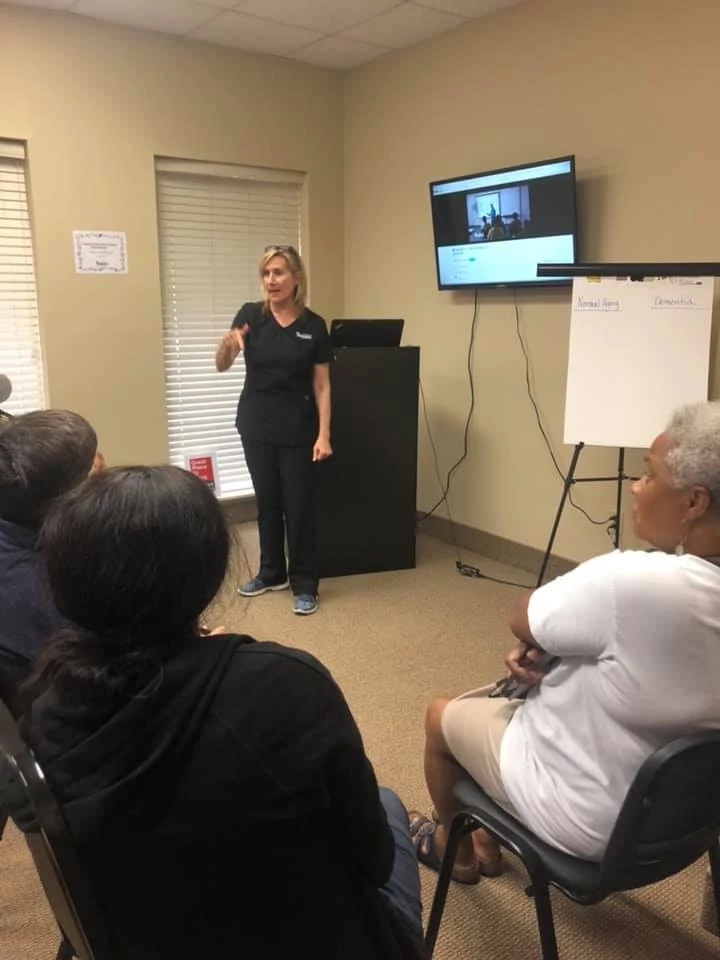 Owner, Jannine teaching 