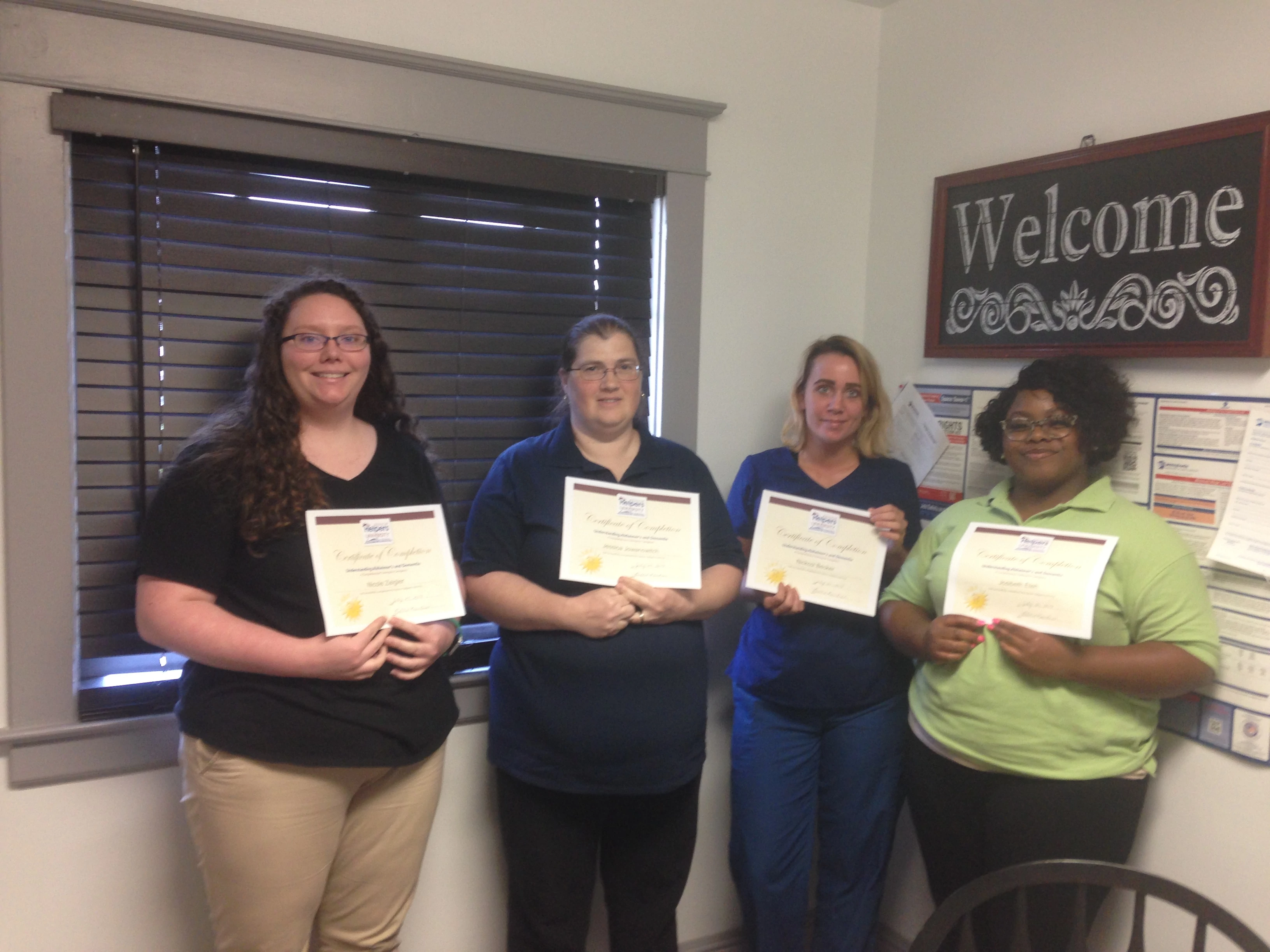 Some of our caregivers during our Senior Gems Training! We are proud to offer continued training to all caregivers!