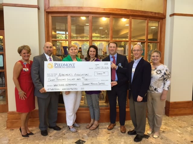 Senior Helpers, along with Piedmont Medical Center and the Catawba Area Agency on Aging presented a $7,000 check to the South Carolina Alzheimer's Association from the proceeds of their Alzheimer's/Dementia Educational Event featuring Teepa Snow