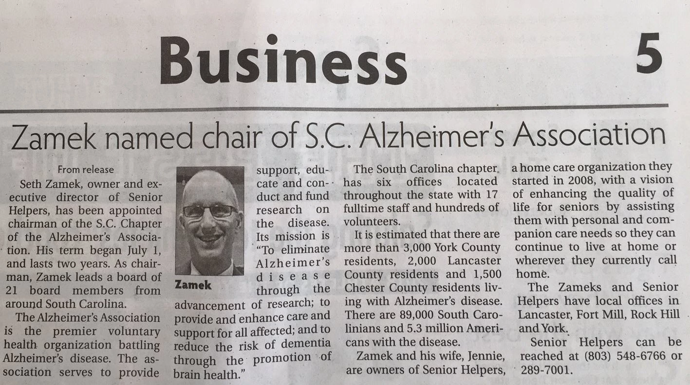Zamek named chair of S.C. Alzheimer’s Association